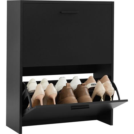 CASABEL Meuble à Chaussures Moderne 2 Abattants - 12 Paires