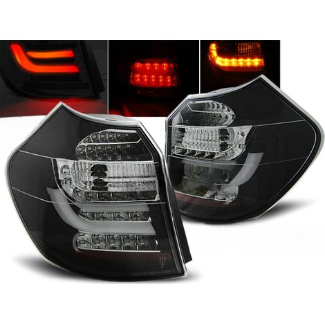 Paire de feux arriere BMW serie 1 E81/E87 LCI de 09/2007 a 2011 LED BAR noir