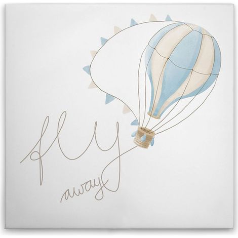 Leinwandbild Heißluftballon mit Wolken Blau Beige M1-No.50581 - Kunstdruck auf Leinwand in Beige Blau - Wandbild 30 x 30 cm (1/5)