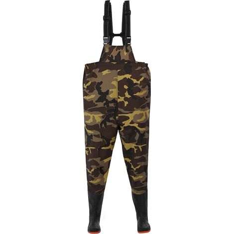 vidaXL Pantalones de pescador con botas Poliéster Recubierto de PVC (1/2)