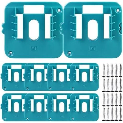10-Piece Battery Holder for Makita 14.4-18V, Battery Holder, Wall Mount for Makita Battery Holder, Wall Mount for BL1860, BL1850, BL1840, BL1830 (with 20 Screws, Without Battery) MUMU (1/4)