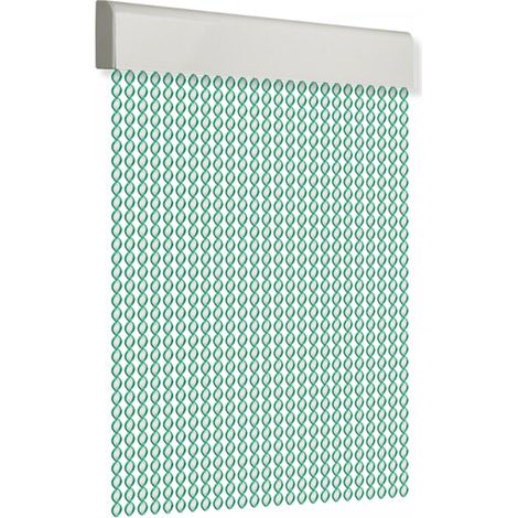 Türvorhang 90x210cm Spiralkordel Nr. 10 grün-weiß