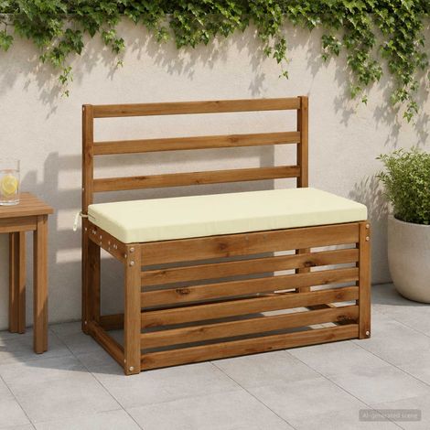 vidaXL Cojín de banco SOEST 100% Poliéster Crema 80 x 40 x 5 cm (1/5)
