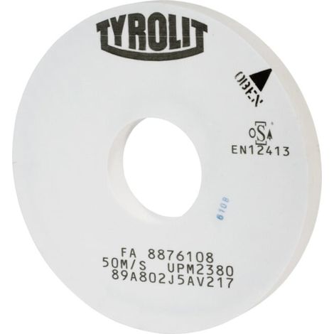 TYROLIT Meule de précision pour rectification cylindrique e x térieure D x T x H (mm), 400 x 40 x 127, Type : A80, 594345 A80