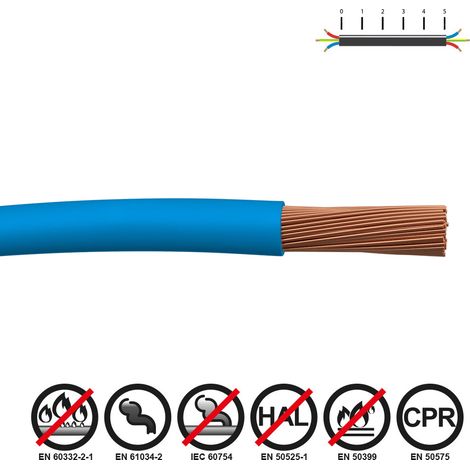 Câble Renforcé 2.5mm Bleu Sans Halogène, Sécurité Incendie - Sediles (1/2)