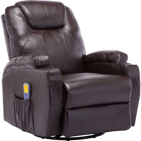 Maison Exclusive - Massage-Schaukelsessel Braun Kunstleder
