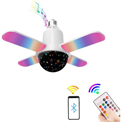 Lampe Led Musicale - Globe Lumineux Bluetooth RGB 7 Couleurs - Douille E27 - 24 W - Pour Chambre Salon Café - 1 Pièce (1/5)