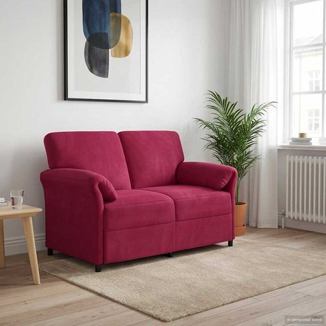 vidaXL Divano a 2 Posti Rosso Vino 138 x 83 x 95 cm Velluto