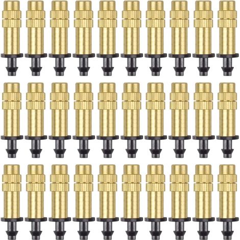 30 Pièces Buse d'Atomisation en Cuivre Réglable Pulvérisateur d'Irrigation Goutte à Goutte 4 / 7mm Atomisation Micro Arroseur Équipement d'Irrigation Refroidissement Jardin Serre Légumes (1/5)