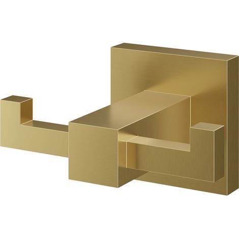 Colore Vector Brushed Brass Wall Mounted Double Robe Hook (1/5)