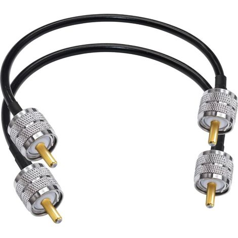 PL-259 Câble de raccordement RG58 UHF mâle à mâle à faible perte 50 ohms CB Radio Câble coaxial 12 pouces (30 cm) SO239 Câble d'extension d'antenne Wifi pour HAM Radio 2 Pack (1/5)