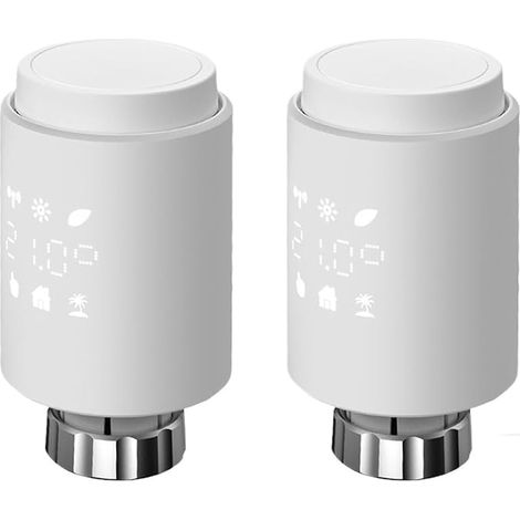 2pcs Le modèle d'affichage LED du thermostat TRV de vanne de radiateur Tuya zigbee doit être utilisé avec la passerelle zigbee [peut être utilisé avec la passerelle E14648-3] (1/5)