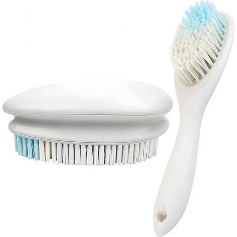 2 Pack Cleaning Scrub Brushes Soft Bristle Scrubbing Brush Clothes Brush Removes Stains from Fabrics Cleaning Brush Scrubber Brush for Fabric,Carpet,Clothes,Shoes (White)