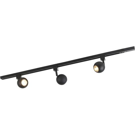 Qazqa – Lampe sur rail moderne avec 3 spots GU10 – Acier – Intensité variable – 100 cm pour intérieur