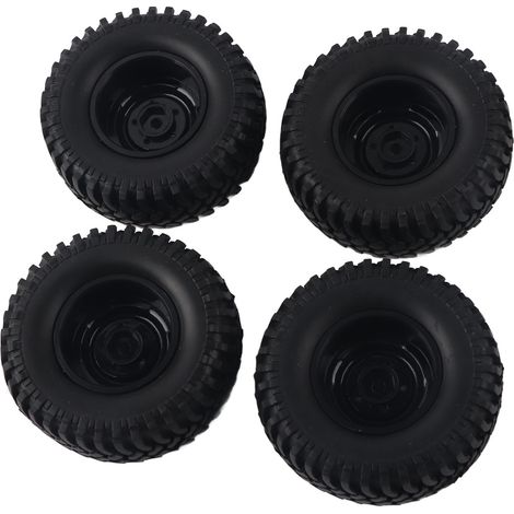 Ensemble de 4 pneus avant et arrière en caoutchouc avec jante en plastique de 100 mm (1,9 pouce) pour voiture RC Crawler 1/10 (1/5)