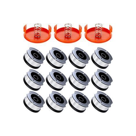 Juego de carretes de hilo de nailon para BLACK+DECKER – Repuesto AF-100-3ZP – Cabezal de corte automático con cubierta (B12+3+3) (1/5)