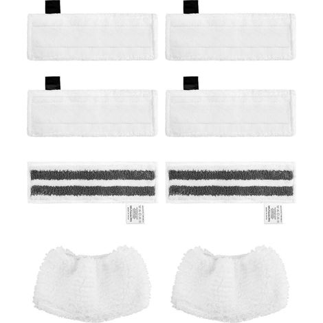 Chiffons de nettoyage - Accessoires vapeur - Compatibles avec les nettoyeurs vapeur Kärcher SC2, SC3, SC4 et SC5 - Lot de 8 accessoires (1/5)