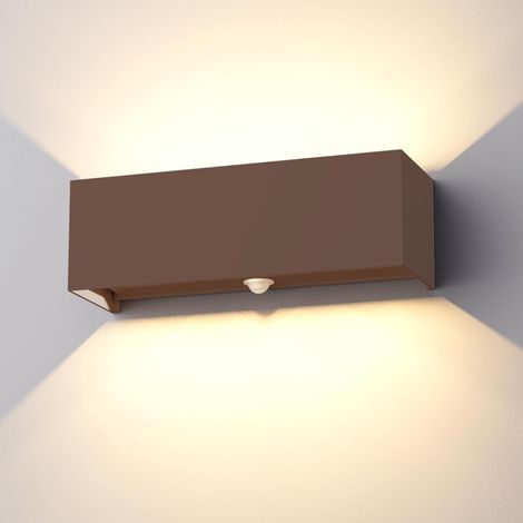 30W LED Applique Murale intérieur/Extérieur avec Détecteur de Mouvement,Éclairage Mural Etanche IP65 3000K blanc chaud,Appliques Murales avec Angle de Faisceau Réglable,Rouge rouille (1/5)