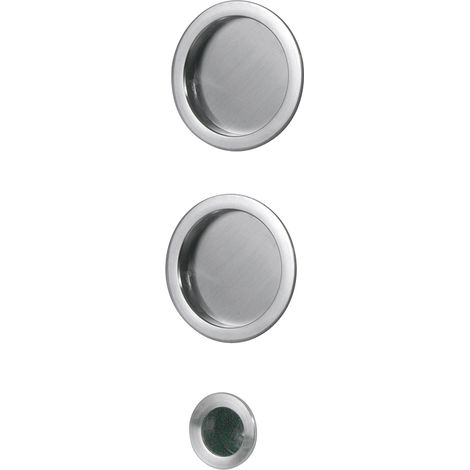 KIT MANIGLIE TONDO CIECO PER PORTE SCORREVOLI Col. cromo satinato