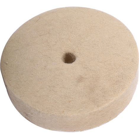 Polierscheibe aus weichem Wollfilz, 100 x 25 mm (4 Zoll), beige, rund, zum Schleifen und Polieren, 1 Stück, Werkzeug zum Veredeln (1/5)