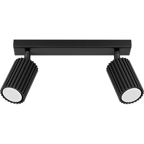 Spot Aluminium GU10 verstellbar Schwarz 2-flammig länglich Modern Strahler (1/5)