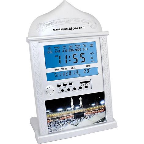 Horloge de prière pour mosquée, calendrier islamique pour mosquée, horloge murale de prière musulmane, réveil, calendrier Ramadan pour la maison (1/5)
