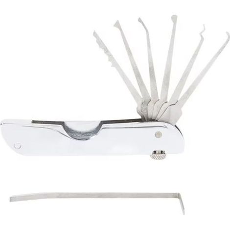 Ensemble De Crochetage De Serrure Pliable 7 En 1 Ensemble De Crochets De Verrouillage En Acier Inoxydable Avec Cle Kit 10.51.33.7 CM (1/3)