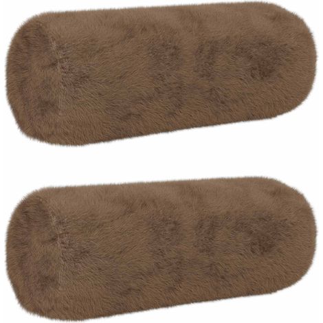 Cushion Cover 2 pcs HEERLEN Light Brown Ø 15 x 40 cm vidaXL