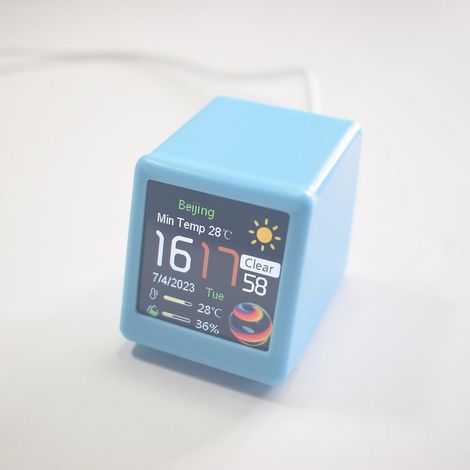 Farbenfrohes OLED-Multifunktions-Informationsdisplay, WLAN-fähiger Smart-Desktop, DIY-Kreativuhr, Wetterstation