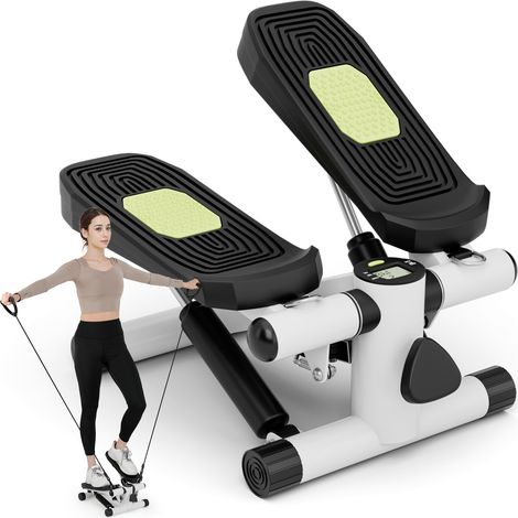 COSTWAY Portable Hydraulic Stepper Mini Stepper for Workout-White