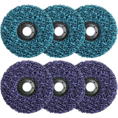 Disque 125mm 6 pièces disques abrasifs pour meuleuse d'angle, kit de disques de nettoyage disque de nettoyage grossier antirouille, disques flexibles pour enlever la rouille, peinture du métal (3 (1/5)