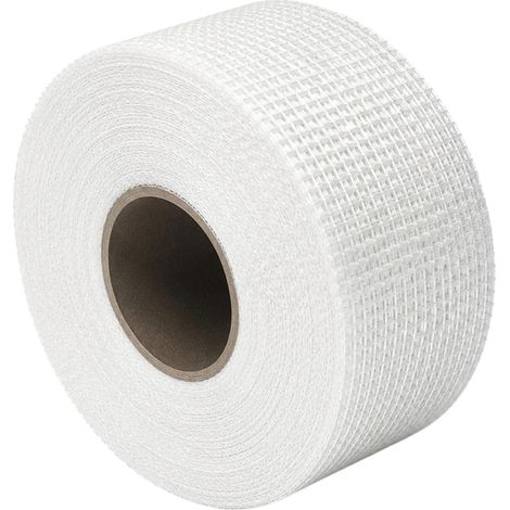 Ruban adhésif pour joints de 50 mm x 100 m - En fibre de verre - Pour enduire sans laisser de traces - Pour plaques de plâtre, fissures et trous - Autocollant et indéchirable (1/5)