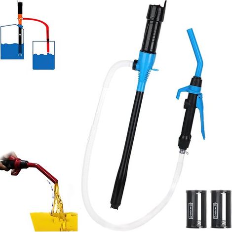 Bomba de combustible eléctrica, Bomba portátil a batería, Extractor de aceite a batería para coches, 60 cm, Tubo blanco (1/5)