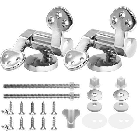 Kit de fixations pour charnières de siège de toilette, 2 pièces, avec fixations en alliage de zinc, charnières de remplacement pour siège de toilette (1/5)