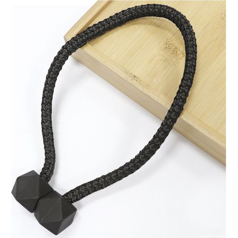 Lot de 2 embrasses de rideaux magnétiques noires de style moderne, accessoires décoratifs pour la maison, la chambre à coucher, la salle à manger (1/5)