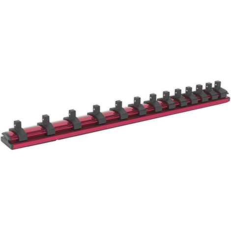 Sealey Magnetic Socket Retaining Rail 1/4""Sq Drive 13 Clips AK27082 (1/2)