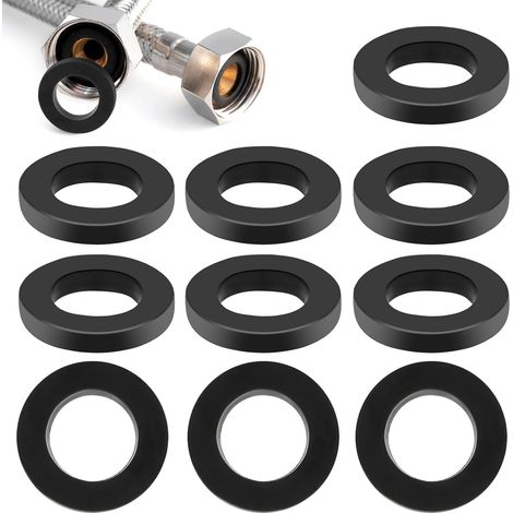 Lot de 30 rondelles d'étanchéité pour tuyau de douche, rondelles de pomme de douche en gel de silice, bagues d'étanchéité pour robinet, rondelles de tuyau 1/2 pouce (19 mm) (1/5)