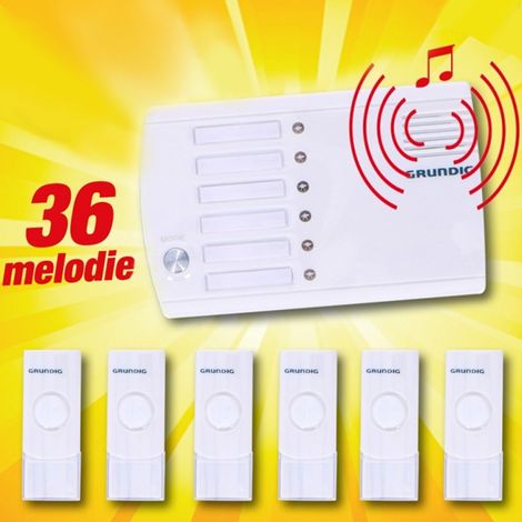 Sistema Interfono Campanello Casa 6 Canali 36 Melodie Wireless Senza Fili IP44 (1/4)