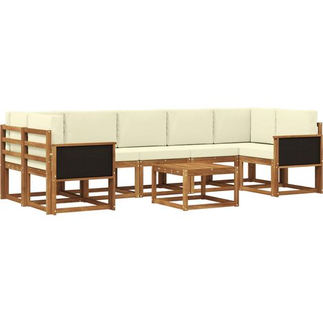 Outdoor Sofa Set 6 pcs Natural and Cream vidaXL (1/5)