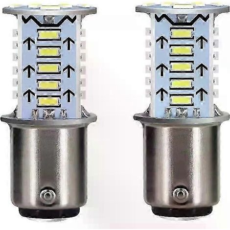 Ampoules LED universelles pour feux de freinage stroboscopiques de moto, feux arrière de stationnement de voiture, feux de freinage automatiques, feu arrière de moto, 1/2 pièces (2 pièces blanches) (1/5)
