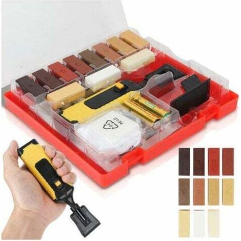 Kit de Réparation Parquet Sol Set 11x Baton de Cire en Différentes Couleurs pour Réparations Stratifié Laminé - Outil Retouche (1/5)