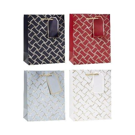 Borsa decorativa 18x23x8cm con stampa a caldo e motivo a rosette miste