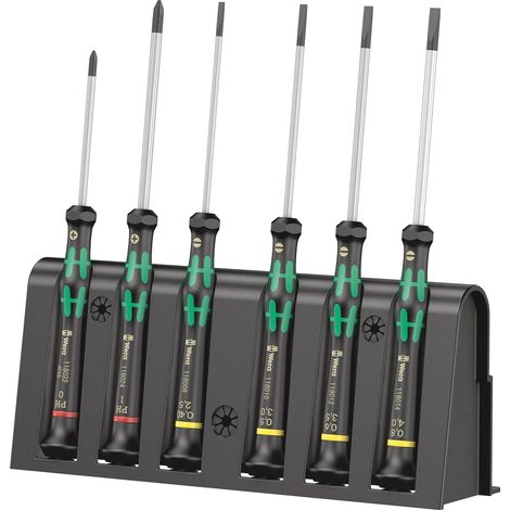 Wera 2035/6 B Elettronica e meccanica di precisione Kit cacciaviti 6 parti Taglio, Croce Phillips