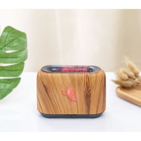 150-ml-Luftbefeuchter mit Holzfeuer-Effekt – Leiser Ultraschall-Diffusor mit 7-farbiger LED-Beleuchtung für Büro und Wohnzimmer (1/5)