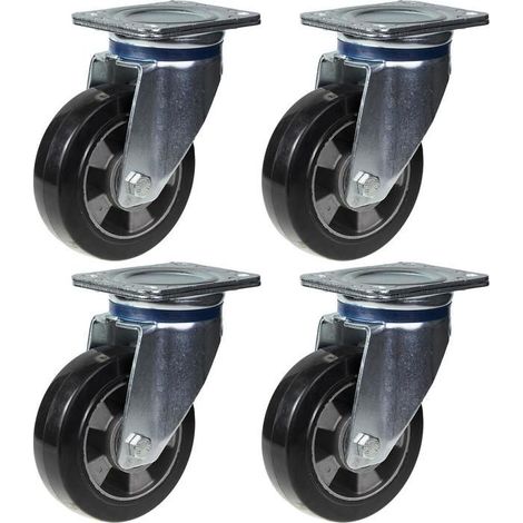 Rollen - EC2826 - 152mm - Schwarzes Gummi - Drehbar - 1320kg Tragfähigkeit