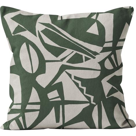 Coussin déhoussable imprimé en polycoton 40x40 cm CANOPE, par Soleil d'Ocre