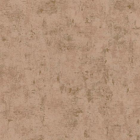 Papier peint aspect plâtre marron Tapisserie effet métallique béton Papier peint intissé style industriel idéal pour salon (1/4)