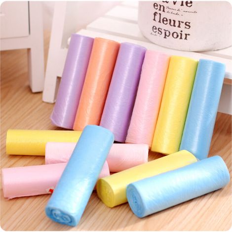 SABIR Sac Poubelle 10L Sac Plastique Sacs de Poubelles Sacs a Ordures Solides Portatifs Couleur Petits Garbage Sachets Poubelles 150 Unités au Total pour Bureau Cuisine Poubelles de Chambre a Coucher（ (1/5)