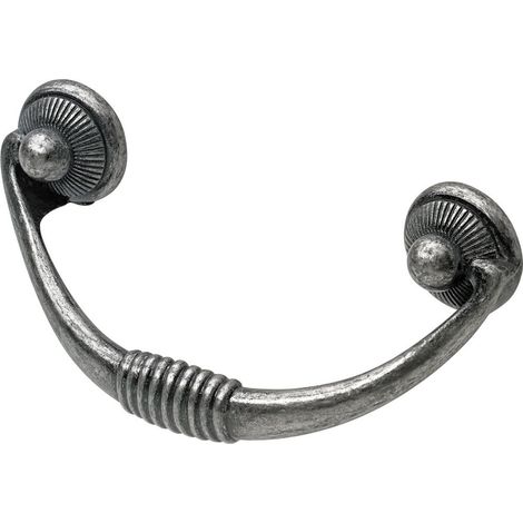 Hettich Möbelgriff Zinkdruckguss silber 33,0 x 82,0 x 22,0 mm - 1 Stück Möbelgriff