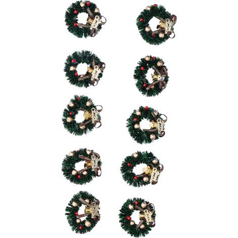 10 couronnes de Noël miniatures, accessoires pour maison de poupée, pour enfants de plus de 3 ans. (1/5)